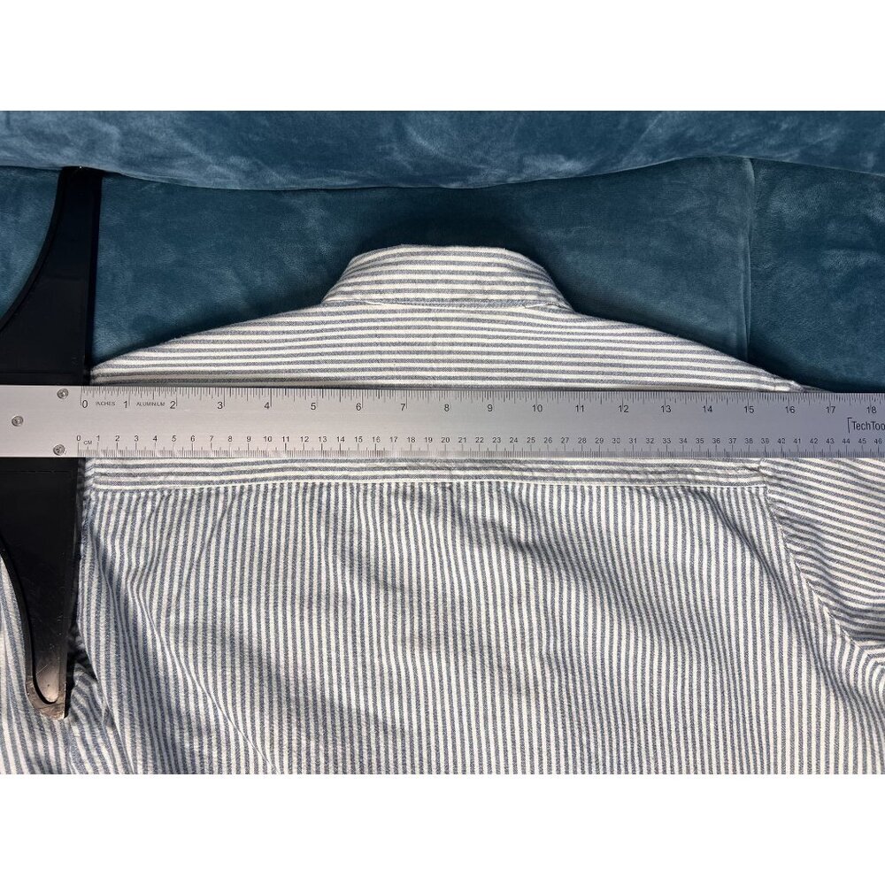 Madewell Button-Up Shirt Women M Blue & White Striped Slim Classic Fit Normcore - Picture 6 of 8